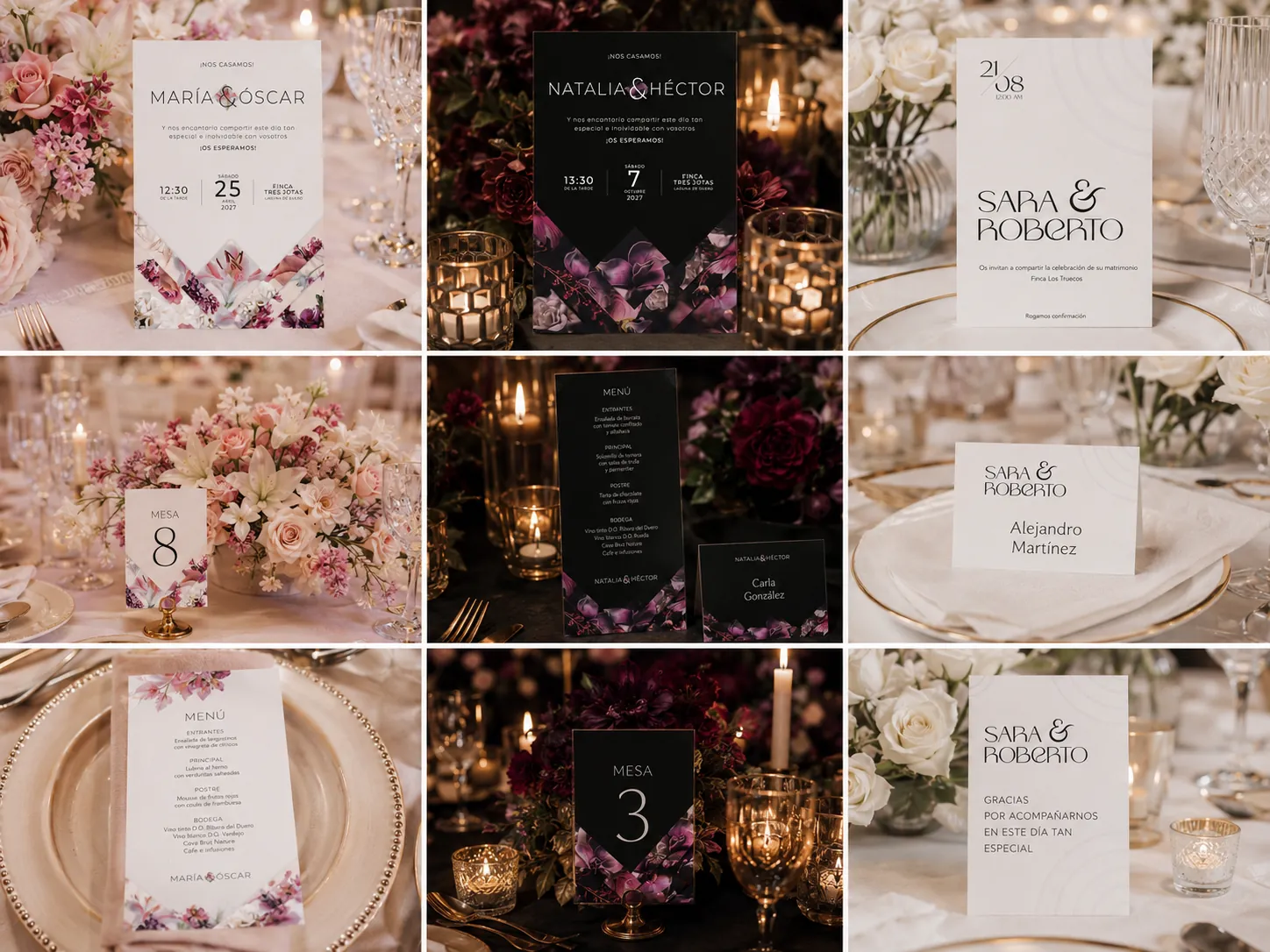 Colecciones de invitaciones de boda Sakura e Inolvidable