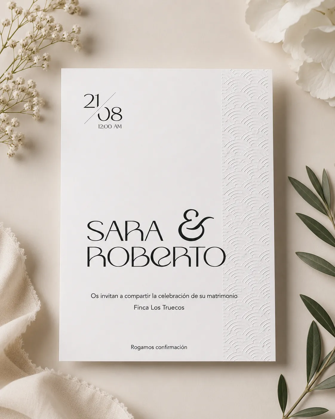 Invitación de una boda real